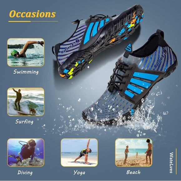 NWT WateLves Water Shoes Mens Womens Beach Swim Shoes Quick-Dry Aqua Socks - Picture 7 of 17